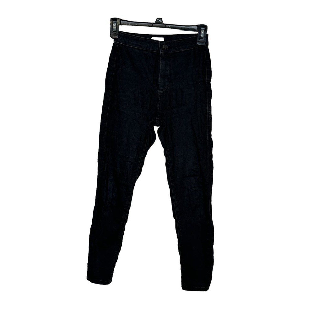 Topshop‎ Moto Joni Womens Jeans Petite Mid-Rise Slim Fit Skinny Denim Black 26